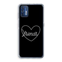 Friends heart black: Motorola Moto G9 Plus Transparant Hoesje