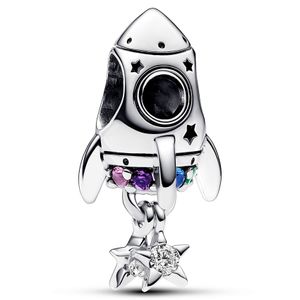 Pandora 792831C01 Hangbedel Space Love Rocket zilver-kleursteen meerkleurig
