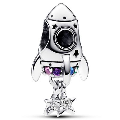 Pandora 792831C01 Hangbedel Space Love Rocket zilver-kleursteen meerkleurig