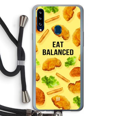 Eat Balanced: Samsung Galaxy A20s Transparant Hoesje met koord
