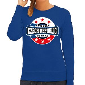 Have fear Czech republic is here / Tsjechie supporter sweater blauw voor dames