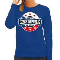 Have fear Czech republic is here / Tsjechie supporter sweater blauw voor dames