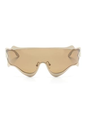 Henrik Vibskov lunettes de soleil à monture couvrante - Tons neutres