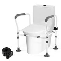 Veiligheidsreling voor Toiletten Verstelbare Hoogte Robuuste Toiletsteun Grijs