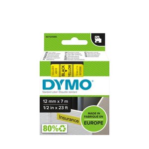 DYMO D1 -Standard Labels - Black on Yellow - 12mm x 7m