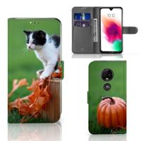 Motorola Moto G7 | G7 Plus | Telefoonhoesje | Met pasjeshouder | Kitten