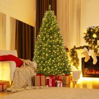 120/150/180/210 cm Kunstkerstboom met 11 Verlichtingsmodi Kerstboom Decoratieve Feestboom met LED-lichten voor Winkel Thuis