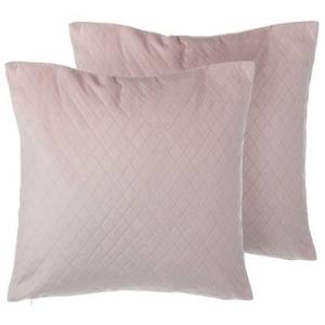 Beliani - PASQUE - Sierkussen set van 2 - Roze - 45 x 45 cm - Fluweel