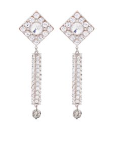 Alessandra Rich boucles d'oreilles pendantes serties de cristaux - Argent