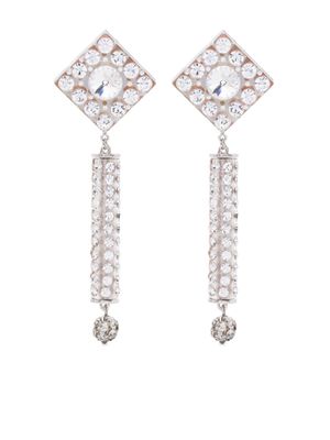 Alessandra Rich boucles d'oreilles pendantes serties de cristaux - Argent