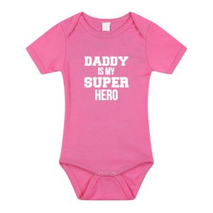 Daddy super hero geboorte cadeau / kraamcadeau romper roze voor babys / meisjes