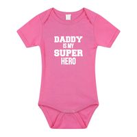 Daddy super hero geboorte cadeau / kraamcadeau romper roze voor babys / meisjes 92 (18-24 maanden)  -