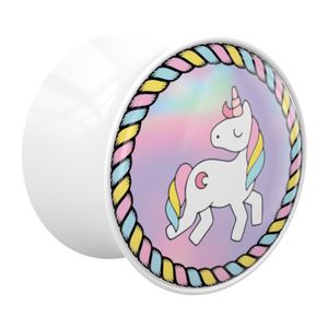 Double Flared Plug met Unicorn Design Acryl Tunnels & Plugs