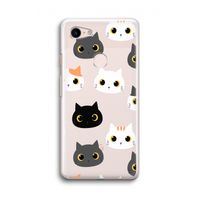 Katten: Google Pixel 3 Transparant Hoesje Katten: Google Pixel 3 Transparant Hoesje