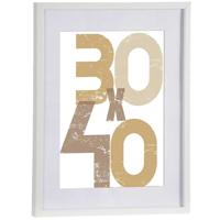 Houten fotolijst - wit - 40 x 50 cm - fotolijstje - met passe-partout - decoratie