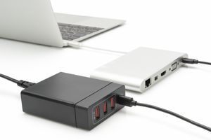 Digitus 4-Port, 72 W 3+1 USB-laadstation 72 W Thuis Uitgangsstroom (max.) 10200 mA Aantal uitgangen: 4 x USB-C bus, USB USB Power Delivery (USB-PD)