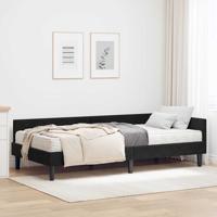 Hoekbedframe met Matras Anders 2 pcs Zwart Fluweel