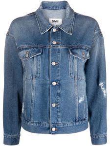 MM6 Maison Margiela veste en jean à effet usé - Bleu