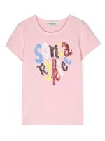 SONIA RYKIEL ENFANT t-shirt à logo strassé - Rose - thumbnail