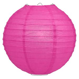 Luxe bol feest lampion - fuchsia roze - dia 35 cm - papier