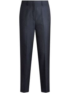 ETRO paisley-jacquard cotton blend cigarette trousers - Bleu