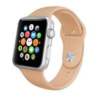 Rubberen sportbandje - Beige - Geschikt voor Apple Watch 38mm / 40mm / 41mm / 42mm Rubberen sportbandje - Beige - Geschikt voor Apple Watch 38mm / 40mm / 41mm / 42mm