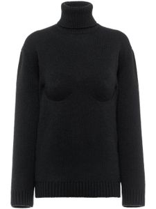 Prada pull-bustier à col roulé - Noir