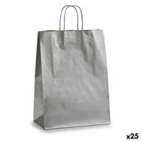 Papieren Zak 32 X 12 X 50 cm Zilverkleurig (25 Stuks)