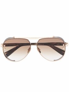Balmain Eyewear lunettes de soleil à monture pilote - Marron