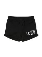 DSQUARED2 KIDS short de sport en jersey à logo imprimé - Noir