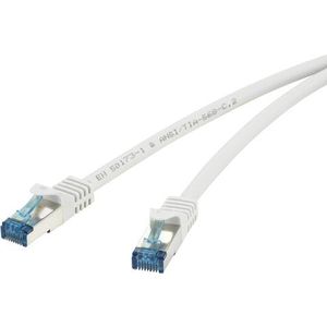 Renkforce RF-4145283 RJ45 Netwerkkabel, patchkabel CAT 6A S/FTP 1.00 m Grijs Snagless, Vlambestendig 1 stuk(s)