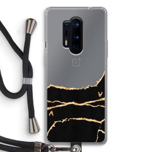 Gouden marmer: OnePlus 8 Pro Transparant Hoesje met koord