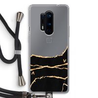 Gouden marmer: OnePlus 8 Pro Transparant Hoesje met koord