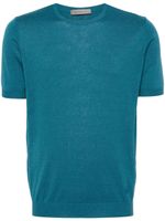 Corneliani t-shirt en maille fine - Bleu