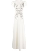 Jenny Packham robe Maya à ornements en cristal - Blanc