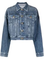 Alexander Wang bonded-seam denim trucker jacket - Bleu