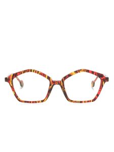 L.A. EYEWORKS lunettes de vue Whirly Bird à monture géométrique - Rouge