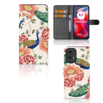 Telefoonhoesje | Met pasjeshouder | voor Motorola Moto G24 | G04 | G24 Power Pink Peacock