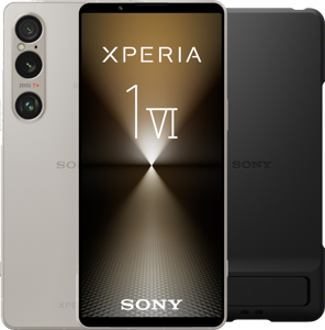 Sony Xperia 1 VI 256GB Zilver 5G + Sony Back Cover Zwart met Standaard