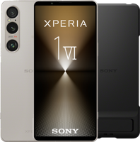 Sony Xperia 1 VI 256GB Zilver 5G + Sony Back Cover Zwart met Standaard - thumbnail