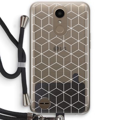 Zwart-witte kubussen: LG K10 (2017) Transparant Hoesje met koord