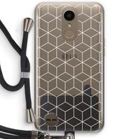 Zwart-witte kubussen: LG K10 (2017) Transparant Hoesje met koord