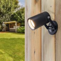 Spikey LED Wandlamp - Wandspot - Vlonderspot - 4,5 Watt 400 Lumen - 4000K Neutraal wit - Dimbaar - GU10 - IP65 waterdicht - Voor binnen en buiten - Zwart