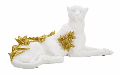 LUIPAARD WIT/GOUD CM 53X21,5X24