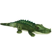 Krokodil knuffel dier - zachte pluche stof - groen - 85 cm   - - thumbnail