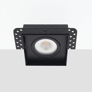 Bella Ondiepe LED trimless spot kantelbaar 5Watt vierkant ZWART IP65 dimbaar - interne driver