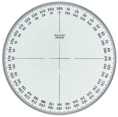 Aristo AR-1512/5 Kompasroos 360° 12 Cm Glashelder Plexiglas