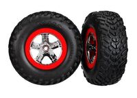 Tires & wheels, glued on SCT Chrome wheels TSM Rated S1 Comp (TRX-5887R)