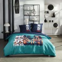 Beddengoedset - TODAY - JAVA - 2 personen - 240x220 cm - Katoen - Tokyo print - Turquoise
