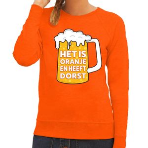 Oranje Het is oranje en heeft dorst sweater dames